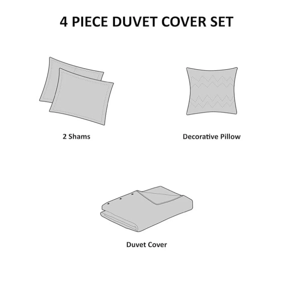 Madison Park Kate White Cotton Seersucker Duvet Cover Set Queen - Picture 4 of 7